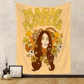 Detail of bohemian tapestry featuring Magic Flowers text and retro psychedelic patterns - Gt220202-31 / 73*95CM (Cross-border Brushed)