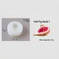 Silicone mold for half fig shape soap and candles with 116g weight and 7cm diameter - T12 Half Fig Slim Style