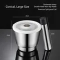 Stainless steel mortar and pestle set with transparent lid for crushing garlic - 15cm Tapered Deepened