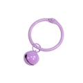 Anneau porte-clés en métal peint violet clair avec breloque clochette assortie - Violet