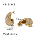 Chunky gold-plated hoop earrings with micro-pave crystals in a classic U-shaped design - Pavé Zirconia Chunky U-Hoop Style (NB-E1386)