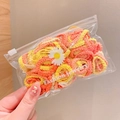 Pack of colorful high-elastic hair ties for girls in a clear fashion jewelry pouch - 50 PCS Set / Orange