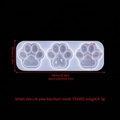 Cat paw silicone mold for DIY keychain pendants, translucent craft resin tool - Small Cat Paw Keychain Mold YSK#05