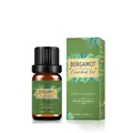 Organic Bergamot Essential Oil 10ml with green botanical packaging for aromatherapy - Bergamot Oil