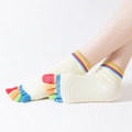One Size / Five Toe-Rainbow Toes Beige