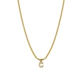Élégant collier chaîne serpent dorée avec un pendentif lettre C orné de cristaux brillants - Lettre C