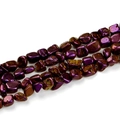 Macro shot of irregular purple and gold metallic beads with textured surface for DIY jewelry - Irregular 10-12mm (19-21 Beads 200mm Long) / Purple