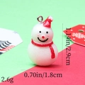 Detail of resin snowman pendant with red scarf and dimensions 1.14in height by 0.70in width - 45# Red and White Snowman
