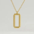 Collana con pendente rettangolare a corda ritorta in acciaio inossidabile oro 18K - Oro