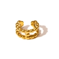 Close-up of 18k gold plated stainless steel double-layer beaded ring with polished finish - Gold Double Layer Bead Blogger Style / Gold