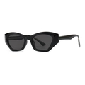 Occhiali da sole vintage gatto geometrici con montatura nera e lenti grigio scuro - Montatura Nera Lente Grigio Nero