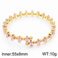8mm offener Armreif mit 18K Gold-Finish und rosa Zirkon-Steinen im Marquise-Schliff - Rosa (KB169598-GG)