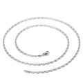 Minimalist silver stainless steel paperclip necklace with lobster clasp and spiral design - 40CM / Silver (KN7024-Z)