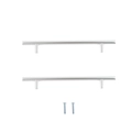 Set of two silver T-bar cabinet handles with a brushed metal finish and matching screws - 1 Pair Large Tray Handles (Silver)