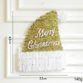 Golden and white Christmas hat wall decor with Merry Christmas sign 43x33cm - 33CM Gold Christmas Hat Decor