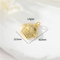 14K gold filled cupcake pendant for jewelry making with 13.5mm width and 1.4g weight - Cupcake