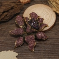 Spilla a fiore vintage con cristalli viola e strass su base in metallo dorato antico - Viola