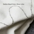 Silver beaded chain necklace in polished stainless steel with delicate ball accents - Beaded Chain (45cm) / Silver