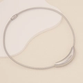 Girocollo minimalista in acciaio inossidabile argento con elegante ciondolo curvo - Argento
