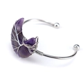 Brazalete de luna en amatista hecho a mano con alambre de plata y árbol de vida - Amatista