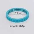 Bracelet en perles d'émail macaron bleu ciel pour femmes, diamètre de 5,3 cm taille - Bracelet Bleu Strass Bleu