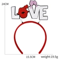 Red velvet LOVE headband with heart and champagne elements for Valentine's Day parties - Love Style