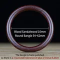 Minimalistischer Armreif aus rotem Sandelholz mit natürlicher Maserung, 10mm Breite - 62mm / Rundstab-10mm / Blutsandelholz