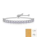 Elegant 925 sterling silver moissanite tennis bracelet with adjustable clasp and GRA report - 4.0mm/0.3ct (With GRA Certificate)
