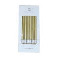 Golden spiral birthday candle set with six pieces in a white window box for cake decor - Gold Pencil Candles