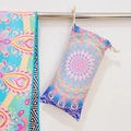 Microfiber mandala beach towel set with drawstring bag in vibrant bohemian pattern - Phoenix Tail (Double-sided Print with Cloth Bag)