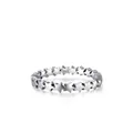 Minimalist S925 sterling silver ring with continuous star pattern design in polished finish - US 5 / Silver