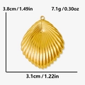 Dimensions et poids détaillés pour le pendentif en forme de coquillage doré en acier - Or (Plaqué Or 18K)