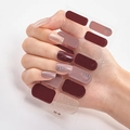 Detailed view of 3D laser gold nail stickers in burgundy and glitter pink for manicures - DQ-06 Wine Red Champagne Gold