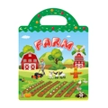 Reusable farm theme sticker book with handle featuring colorful barn and animal illustrations - Farm Style