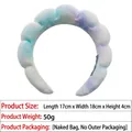 Blue and purple tie-dye flannel sponge headband with braided bubble design for women - Velvet Headband / Light Blue Gradient