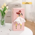 Boîte à mouchoirs rose pêche pour fille avec jupe volante pour décoration de bureau - Rose Pêche Blanche Charmant