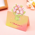 Biglietto di ringraziamento 3D con bouquet di gigli rosa e sfondo sfumato giallo - Giglio - Grazie
