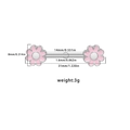 Piercing téton fleur rose en acier inoxydable avec tige de 1,6mm et long 14mm - Fleur Rose Blanche