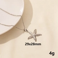 Collar con colgante de estrella de mar plateada medida 29x28mm con cadena fina - Estrella de Mar Realista / Plateado