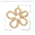 Detailed technical drawing of a 26mm gold flower pendant with inlaid rhinestones - Gold Five-petal Flower (YE595)