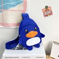 Sac bandoulière pingouin bleu pour enfants avec sangle réglable et fermeture éclair - Bleu