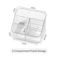 5-slot transparent acrylic eyelash storage box with striped texture, 18x14.5x5cm - Striped 5-Grid Storage Box
