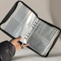 Portable black anti-oxidation jewelry storage book with clear zip pockets for earrings - All Black Binder + 20 Inner Pages