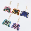 DIY diamond art butterfly keychains in five colors with golden metal lobster clasps - QC035 Five-color Butterflies (5pcs) Double-sided