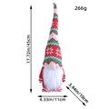 Gnomo di Natale in piedi con cappello a maglia, dimensioni di 45 cm di altezza totale - Stile Cappello Lungo in Maglia Rosso e Verde