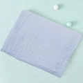 Soft double-layer cotton muslin swaddle blanket for infants in light blue color - Light Blue