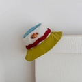 Dettaglio del cappello alla pescatora in nylon per bambini con protezione solare - 52cm 2-5 Anni / Giallo