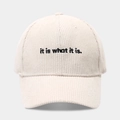 Casquette de baseball en velours côtelé beige avec broderie pour un look décontracté - Réglable / Blanc