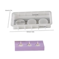 Moule rectangulaire en silicone à 3 trous pour bougeoir avec dimensions pour artisanat - Base Rectangulaire à Triple Trou
