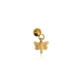 Golden stainless steel dragonfly pendant with textured wings for DIY jewelry - D07-Dragonfly Style